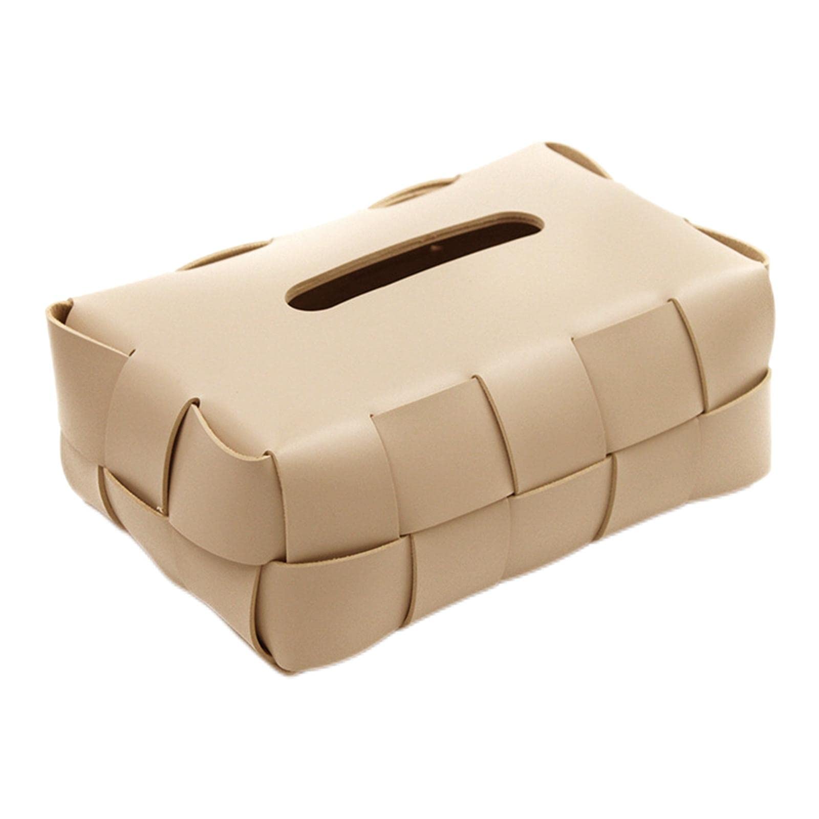 Premium PU Leather Tissue Box Cover - Elegant Beige Toilet Paper Holder for Bedroom, Bathroom & Vanity | Home Decor Organizer with Stylish Storage Solution