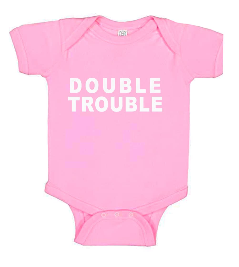 Southern Sisters Twin Baby Boys or Girls Double Trouble Baby Romper Set - Newborn to 24 Months (2-Pack) | Perfect for Matching Outfits, Photo Shoots & Family Gatherings