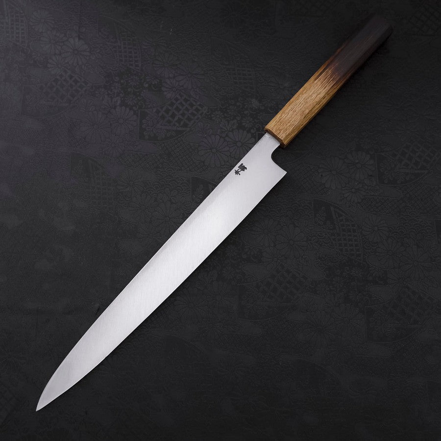 Premium Yanagiba Sushi Knife 270mm - Blue Steel #2, Kurouchi Tsuchime Finish with Urushi Handle - Perfect for Sushi Chefs & Japanese Cuisine Lovers