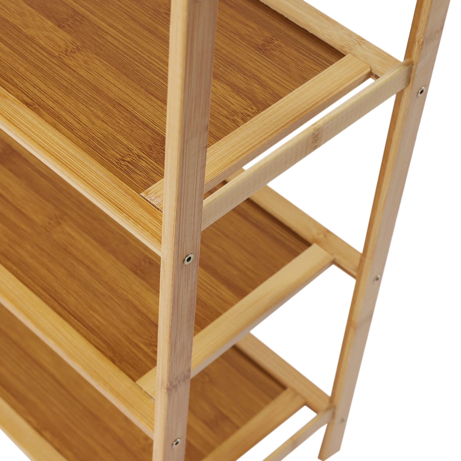 5-Tier Bamboo Shoe Rack Organizer - Sturdy Wooden Shoe Shelf for Entryway, Hallway, Closet & Living Room - Space-Saving Shoe Storage Solution for Home Organization - Perfect for Small Spaces & Apartment Living