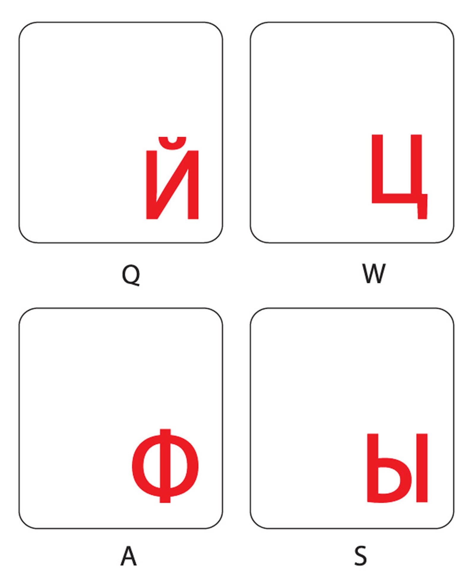 Russian Transparent Keyboard Sticker with Red Letters for Laptop & Computer - Perfect for Typing, Coding, and Multilingual Office Work
