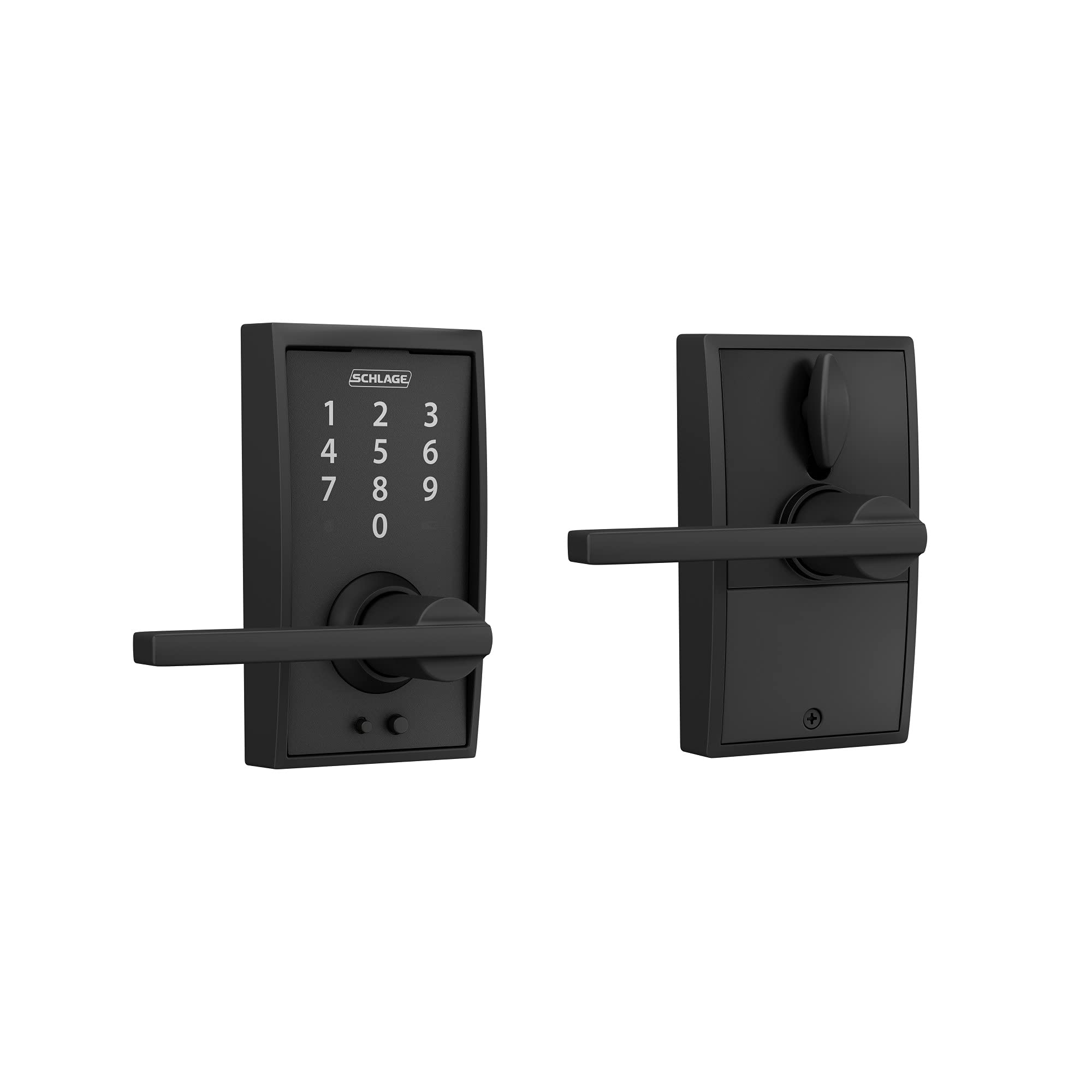 Schlage FE695 CEN 622 LAT Touch Century Keyless Entry Deadbolt - Electronic Smart Lock with Latitude Lever in Matte Black | Secure Front Door & Home Access Control