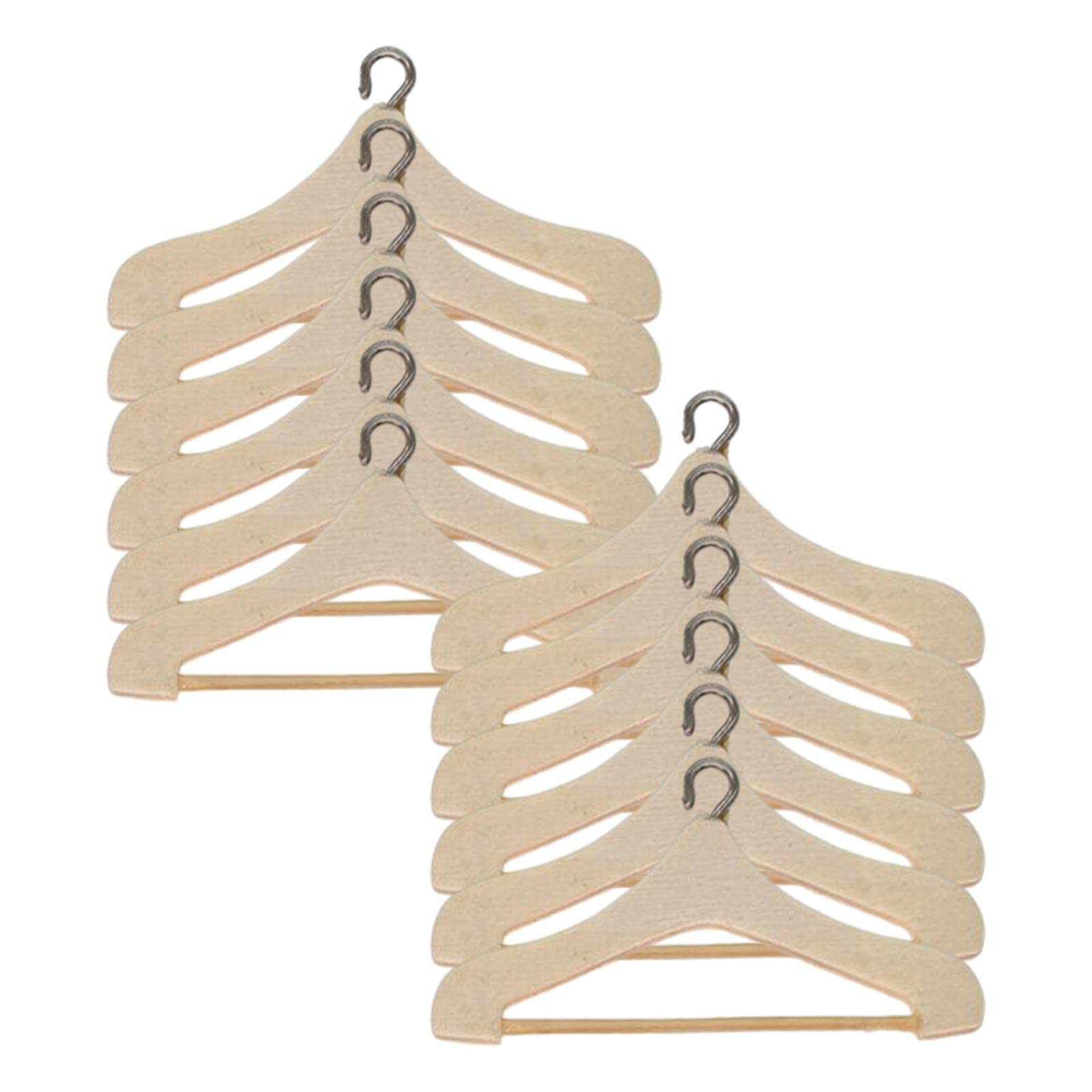 Menolana 12-Piece Miniature Dollhouse Clothes Hangers Set - Wooden Coat Rack for Doll House, Kids Furniture & Pretend Play - Perfect for Doll Accessories, Room Decor & Imaginative Playtime