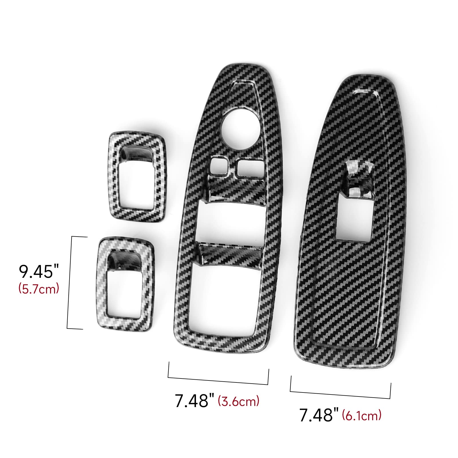 Carbon Fiber ABS Car Window Switch Cover Trim Decal - Compatible with BMW 3 Series F30 F34 3GT Models | Interior Accessories Upgrade | Perfect for Car Enthusiasts & DIY Projects