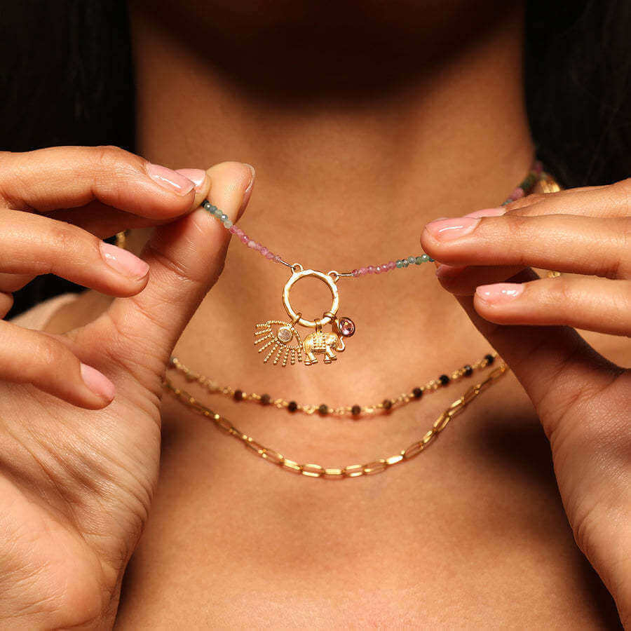 Ganesha Lotus Pendant Necklace - Spiritual Elephant Jewelry for Women | Hindu God Blessing Gift for Yoga, Meditation & Spiritual Protection | JX402