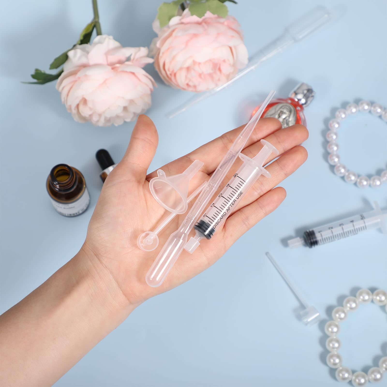 8-Piece Perfume Refill Kit - Clear Syringe, Funnel & Dispenser Set for Liquid Fragrance Transfer, Essential Oils & Sample Bottles | Perfect for Travel, DIY Perfume Mixing & Precise Liquid Application