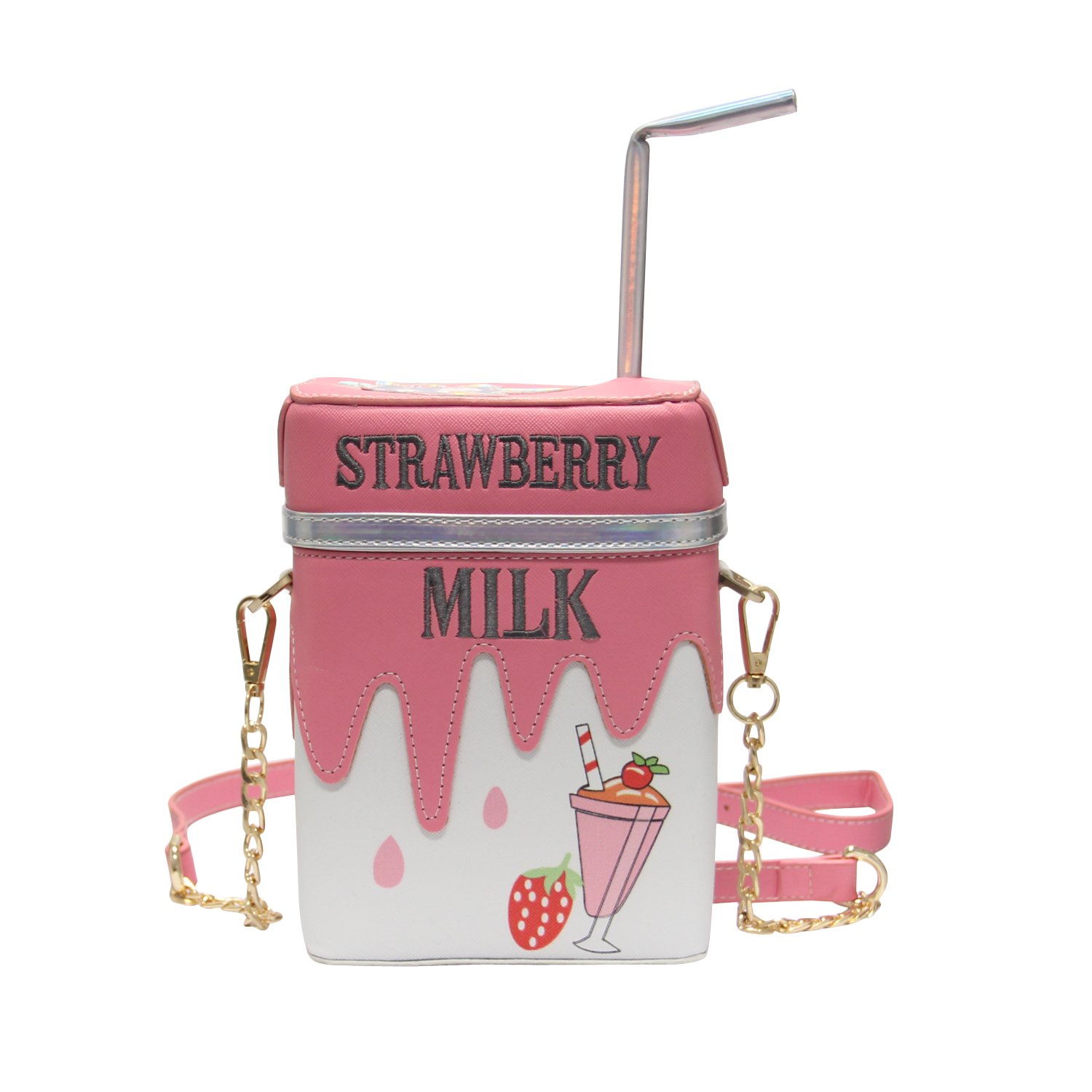 Strawberry Milk Box Crossbody Bag - Cute Phone Purse with Card Holder for Women | Perfect for Daily Use, Shopping, and Travel