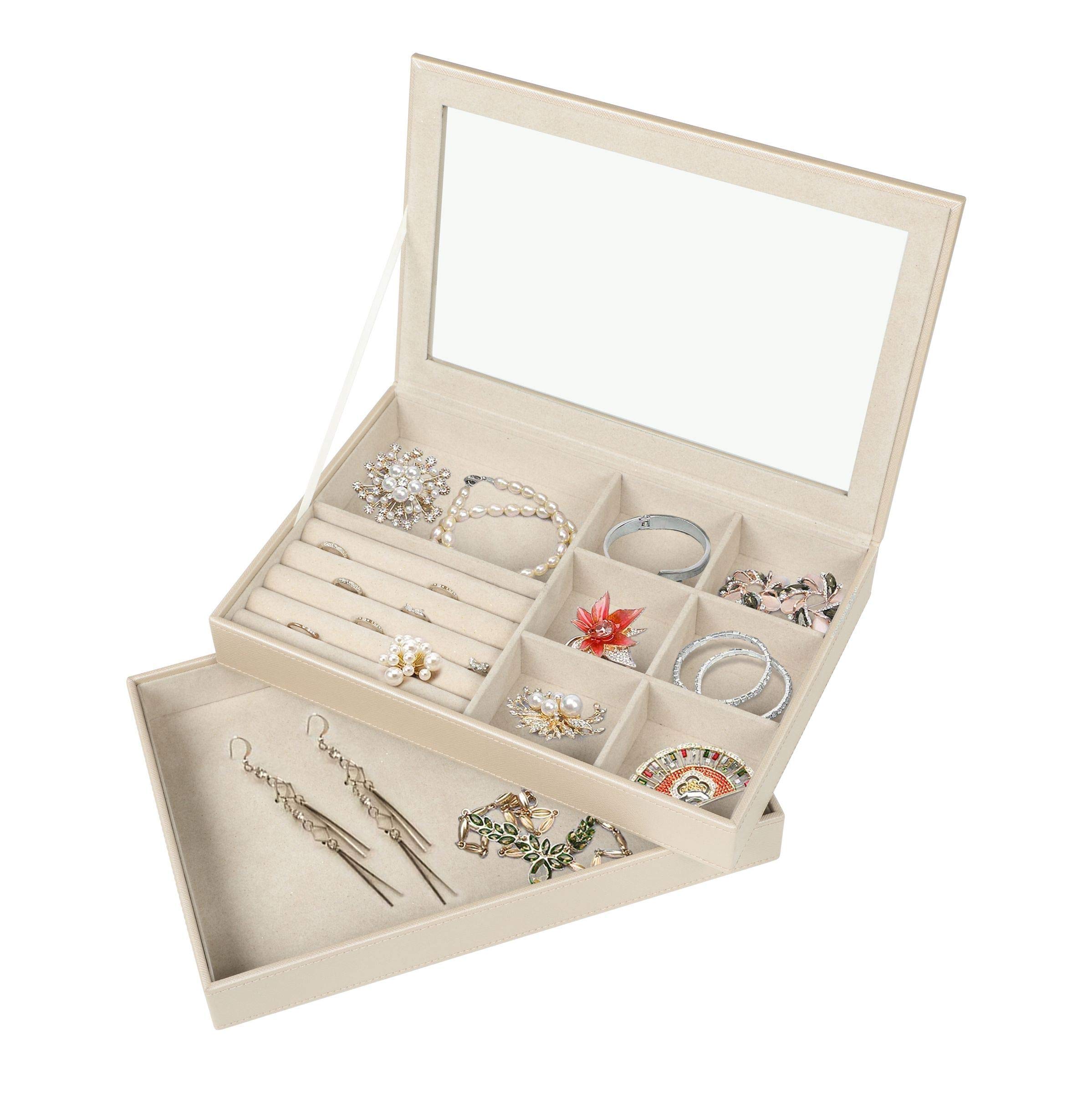 Jaclyn Jewelry Storage Tray - Gold Organizer for Necklaces & Rings
