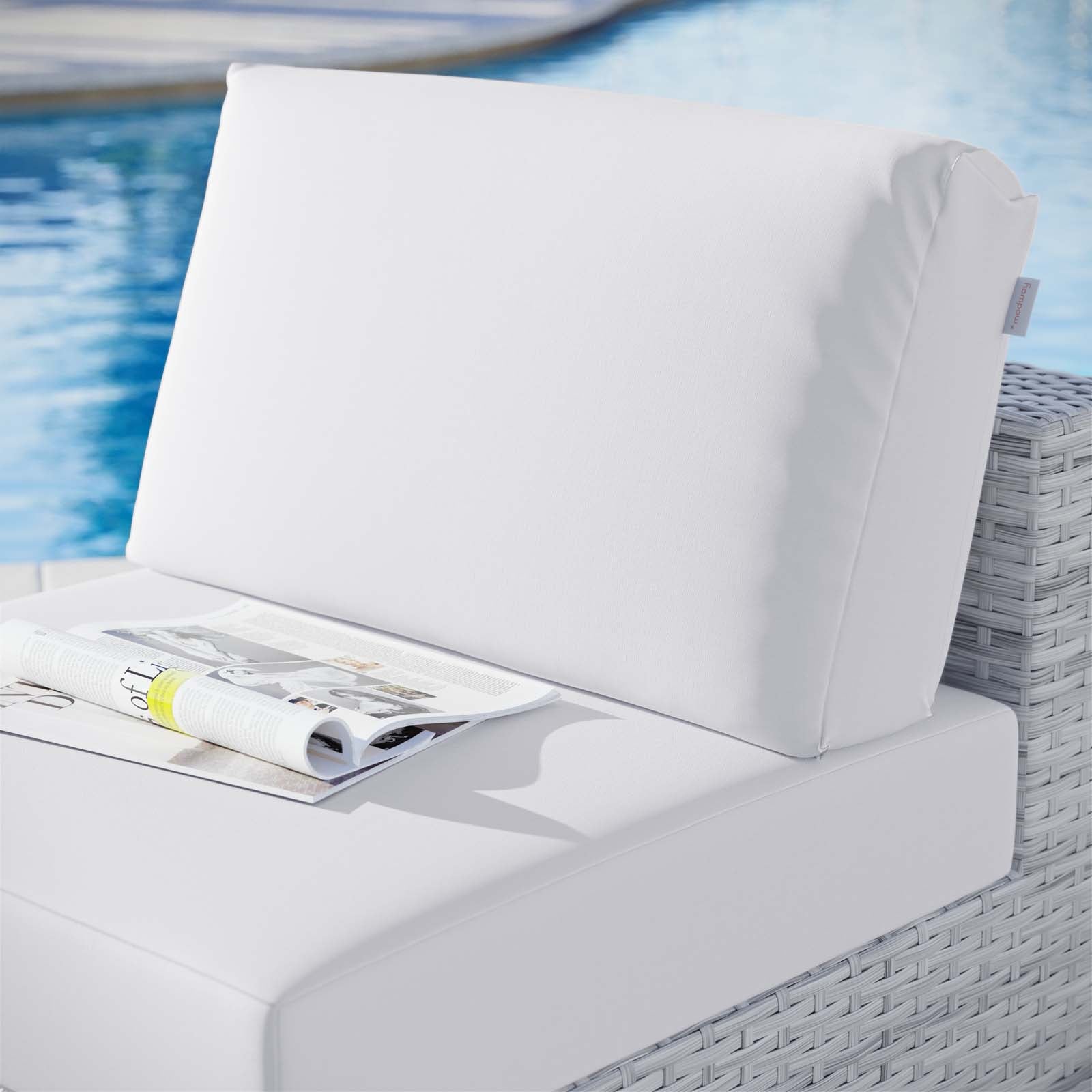 Comfortable Convene Outdoor Patio Armless Chair - Waterproof & Durable for Garden, Poolside, and Backyard Relaxation