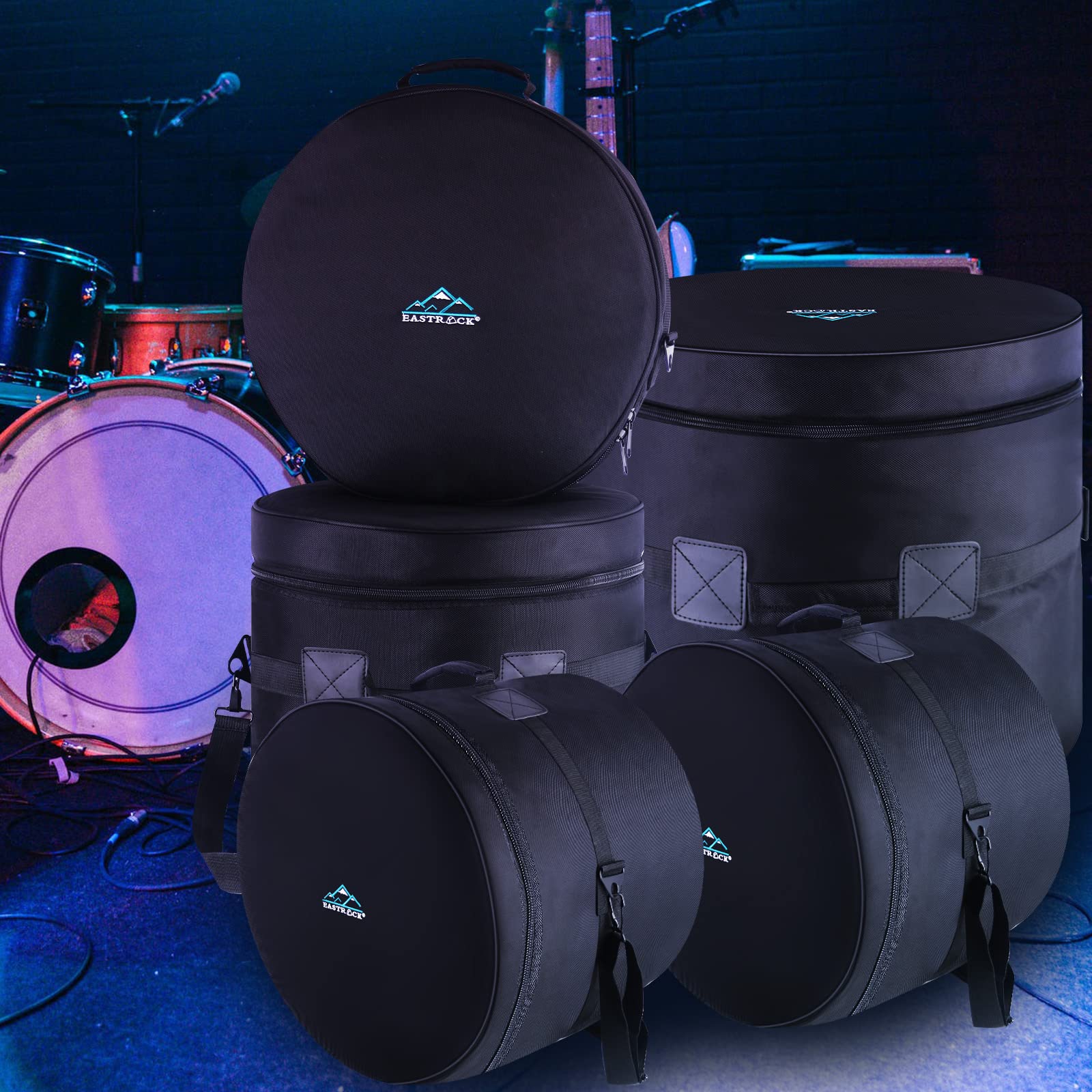 EASTROCK 5-Piece Drum Bag Set - Protective Covers for 12