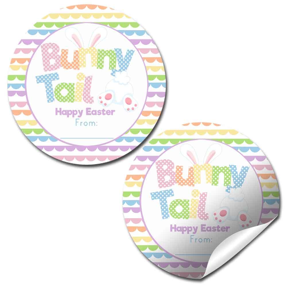Easter Bunny Tails Gift Tag Stickers for Kids - 40 Pack 2