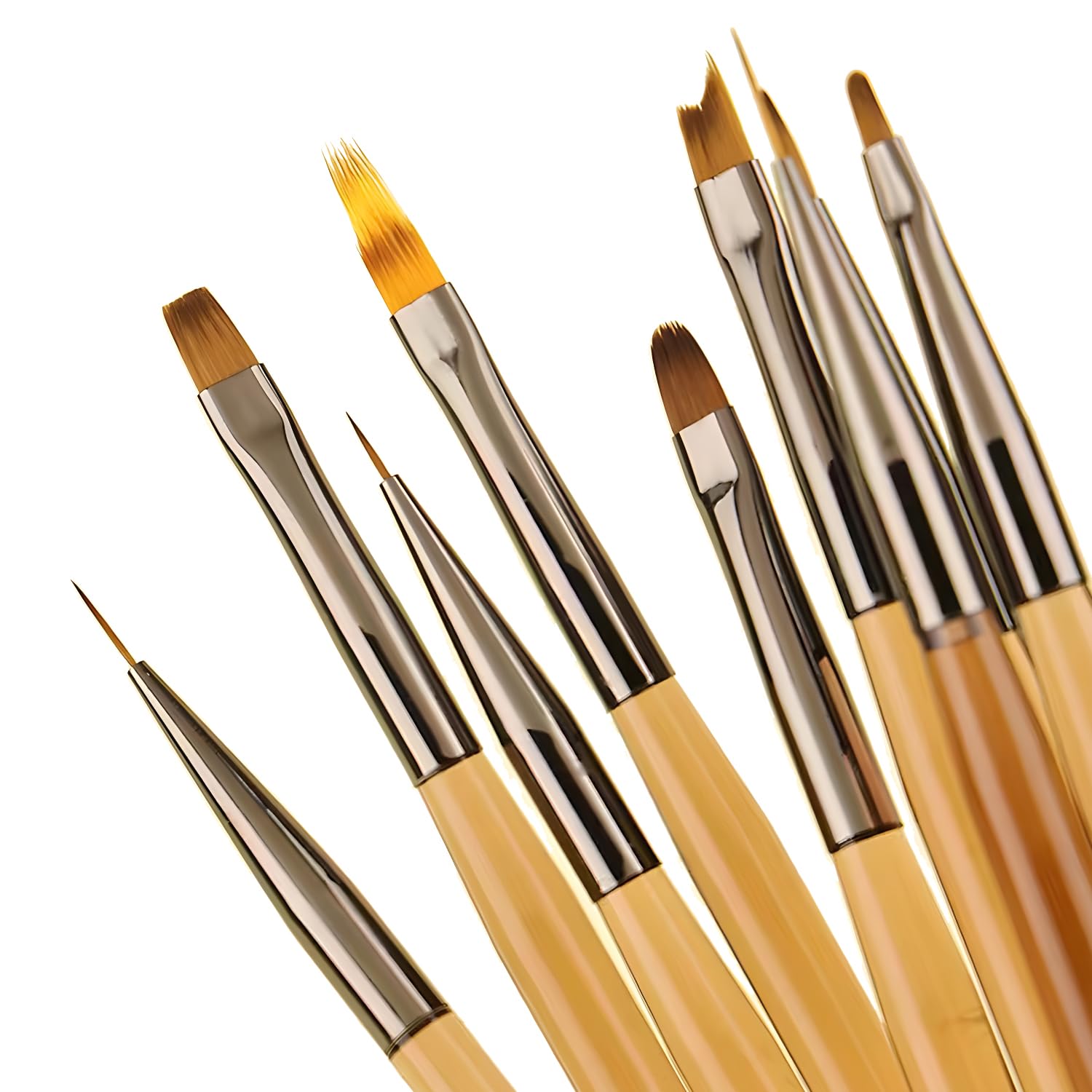 9pc Professional Nail Art Brush Set for Gel Polish & Extensions - Premium Dotting, Liner & Detail Brushes Kit - Perfect for DIY Nails, Salon Use & Creative Nail Art Designs - Ideal for Home Manicure, Acrylic Nails & Nail Extension Application - Great for Beginners, Professionals & Nail Art Enthusiasts