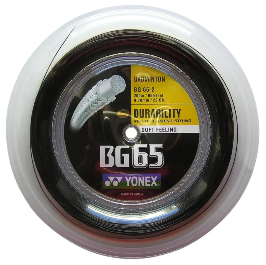 Yonex BG 65 Badminton String Reel - Premium Badminton Racket String for Durability & Control - Perfect for Tournament Play & Professional Training