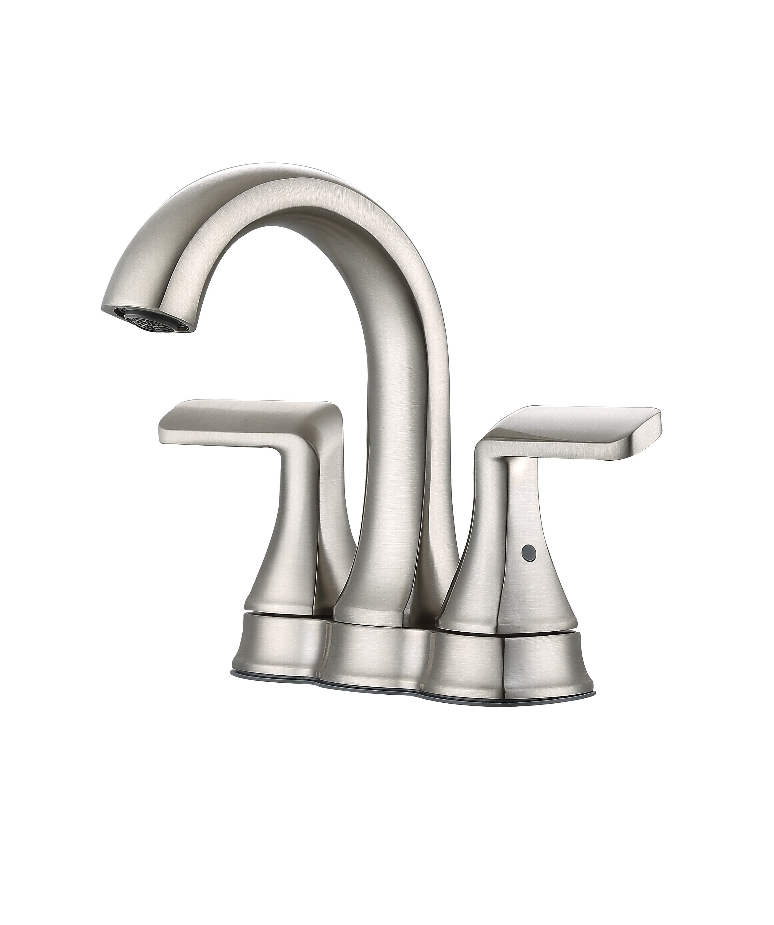 Arezzo Deck Mount Bathroom Faucet in Brushed Nickel - Single Hole Bath Sink Faucet with High Arc Spout for Modern Vanities, Perfect for Home & Hotel Bathroom Renovation