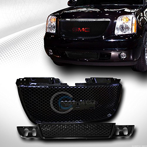 R&L Racing Black Round Hole Mesh Upper Grille with Low Front Hood - Compatible with 2007-2012 GMC Yukon Denali | Replacement Grille for Enhanced Style & Airflow | Perfect for Off-Road & Custom Car Upgrades