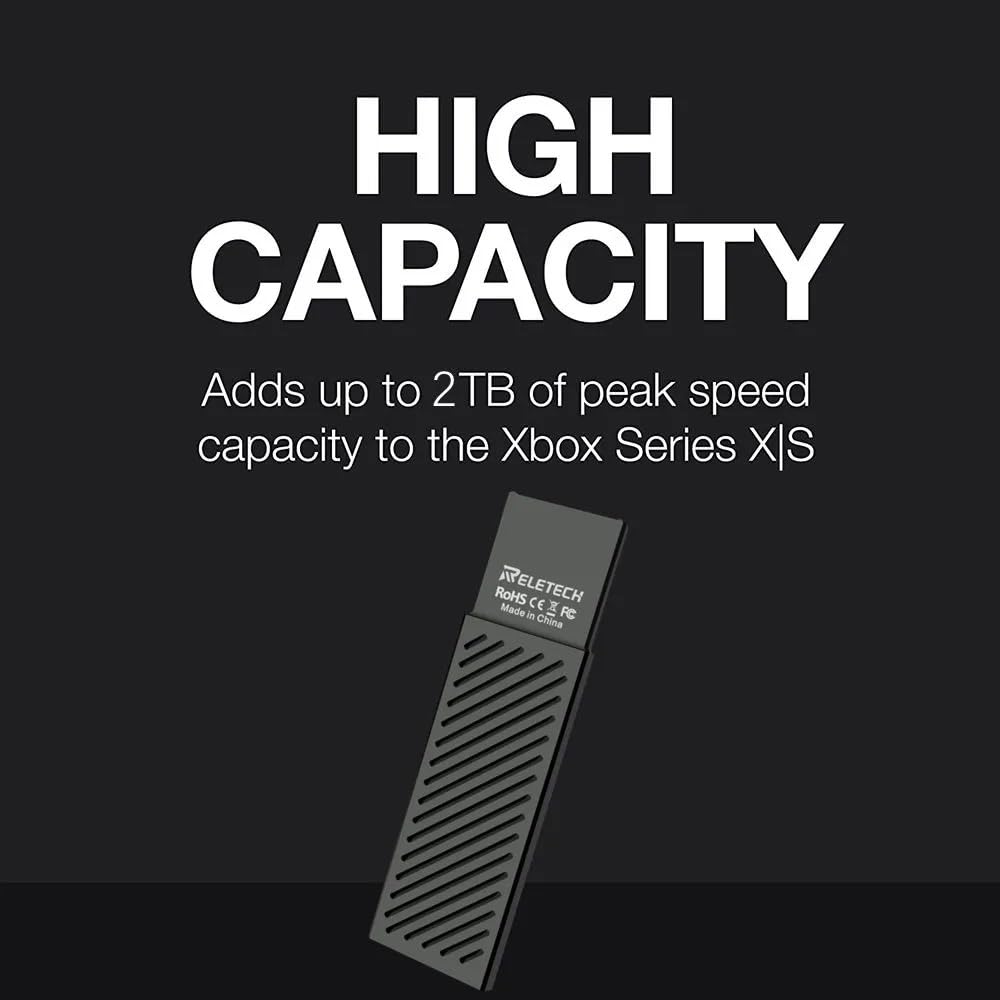 Xbox Series X & S 1TB/2TB NVMe SSD Storage Expansion Card - High-Speed Solid State Drive for Gaming (Black, 1TB) - Upgrade Your Console Storage for Faster Load Times & More Games