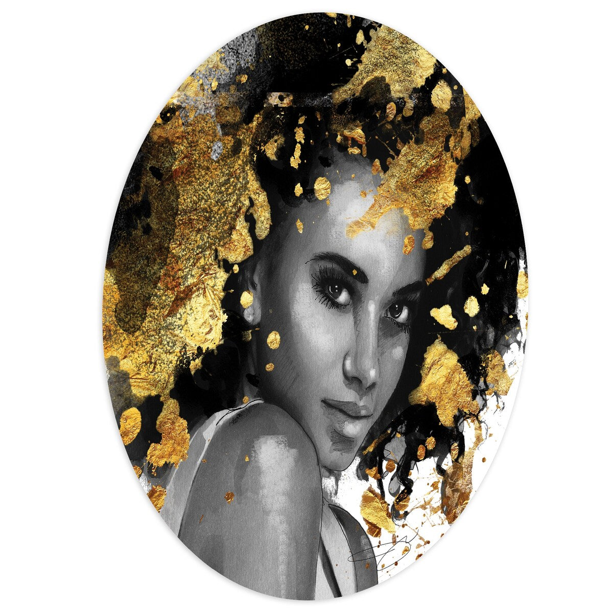 Frameless Free Floating Round Tempered Glass Wall Art - 36x36 Inch Modern Home Decor for Living Room, Bedroom & Office - Beautiful Abstract Graphic Design for Women