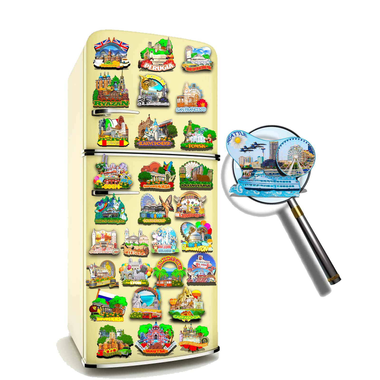 USA Seattle 3D Wooden Fridge Magnet - Handmade Landmark Souvenir for Travel Collectors & Home Decor | Perfect for Refrigerators, Offices & Travel Memories