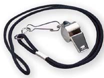 Nickel Plated Whistles with Black Lanyards - 2 Dozen for Sports & Coaching