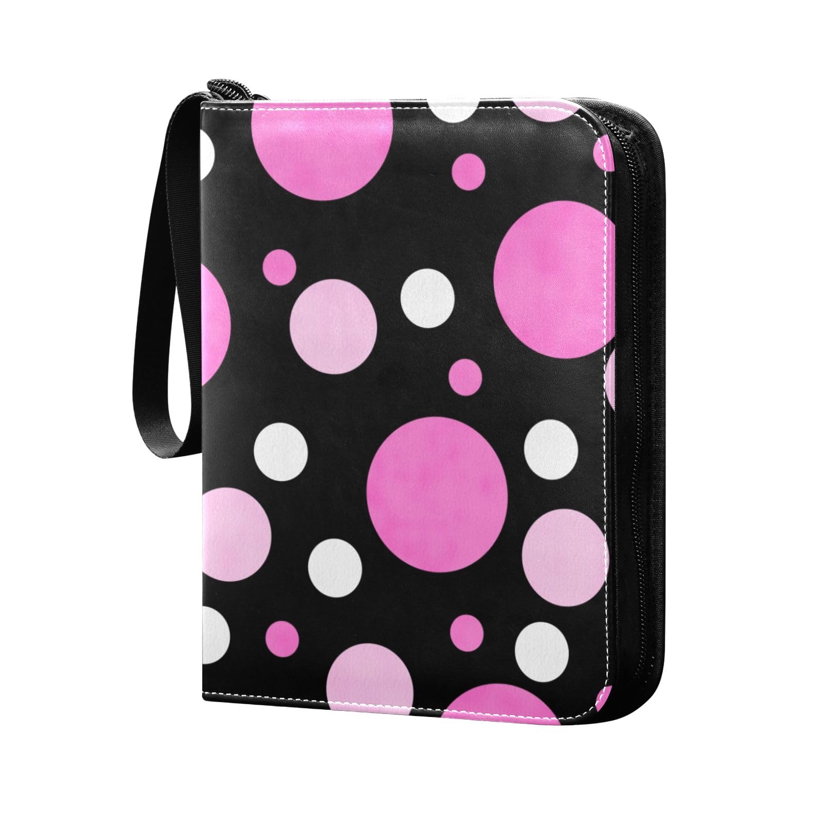 Pink Polka Dot 3 Ring Binder for Collectors - Holds 400 Sports & Game Cards - Premium Card Storage Solution for Trading Cards, TCG, and Collectibles - Perfect for Organizing Pokemon, MTG, and Baseball Cards at Home or Tournaments
