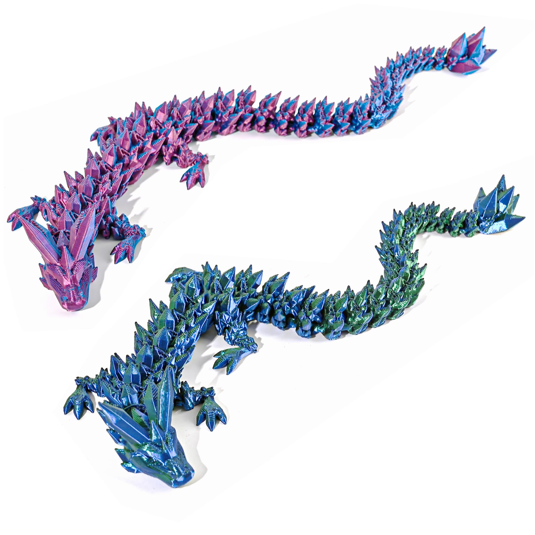 3D Printed Crystal Dragon Fidget Toys - 2PCS for Home & Office Decor