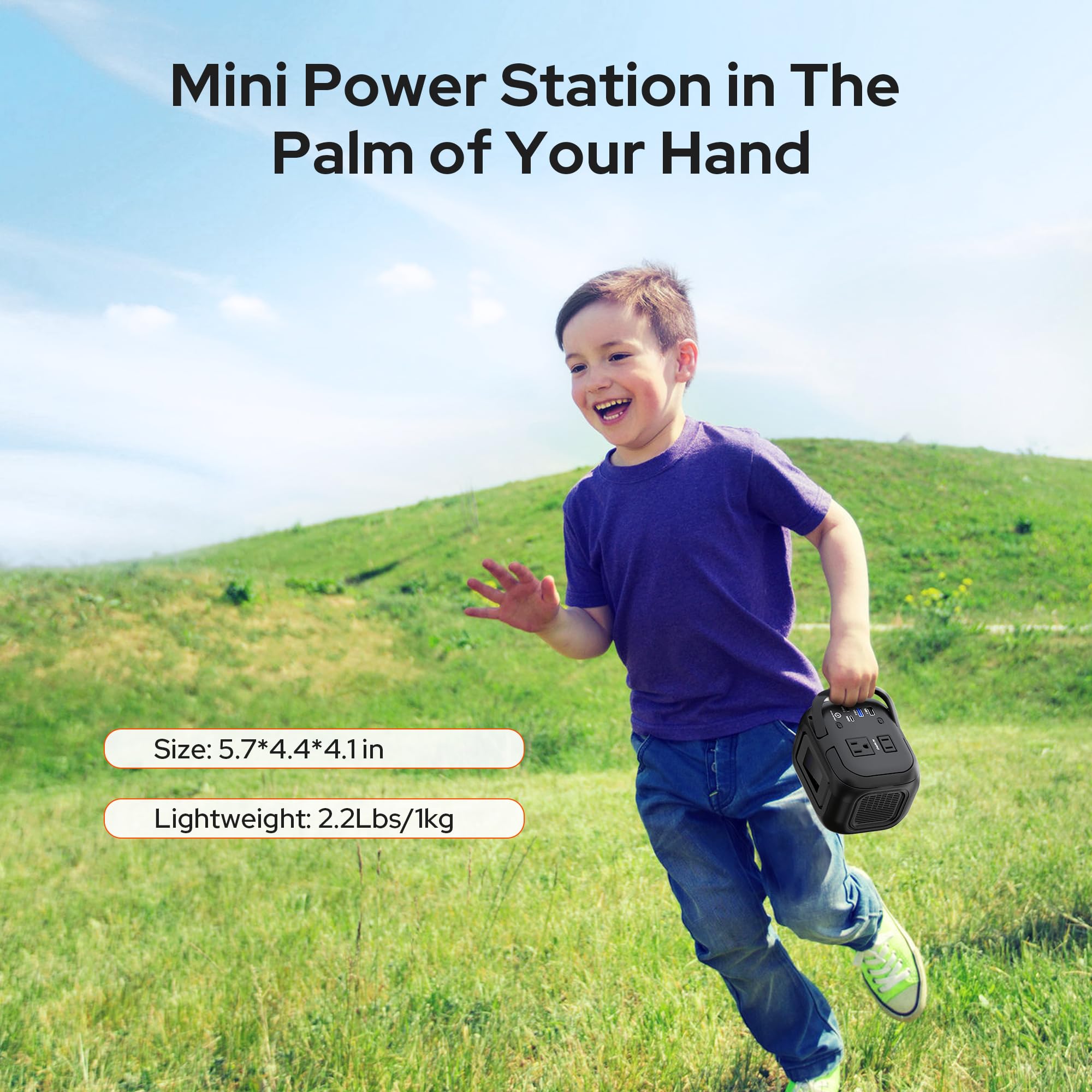 SinKeu 120W Peak Portable Power Station - 97Wh Lithium Battery Generator with 110V AC Outlet, USB-C/QC3.0, DC Output | Fast Charging for Camping, Home Backup & Outdoor Emergency Power Supply | Perfect for RV Trips, Blackouts & Off-Grid Adventures