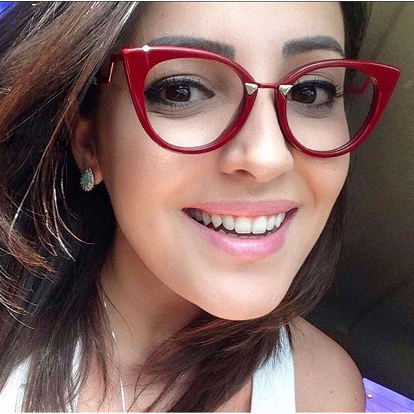 Trendy KDOQ Anti-Blue Light Reading Glasses for Women - Fashionable Cat Eye TR90 Frame with Wavy Temples | Lightweight & Durable | Perfect for Office Work, Screen Time & Reading