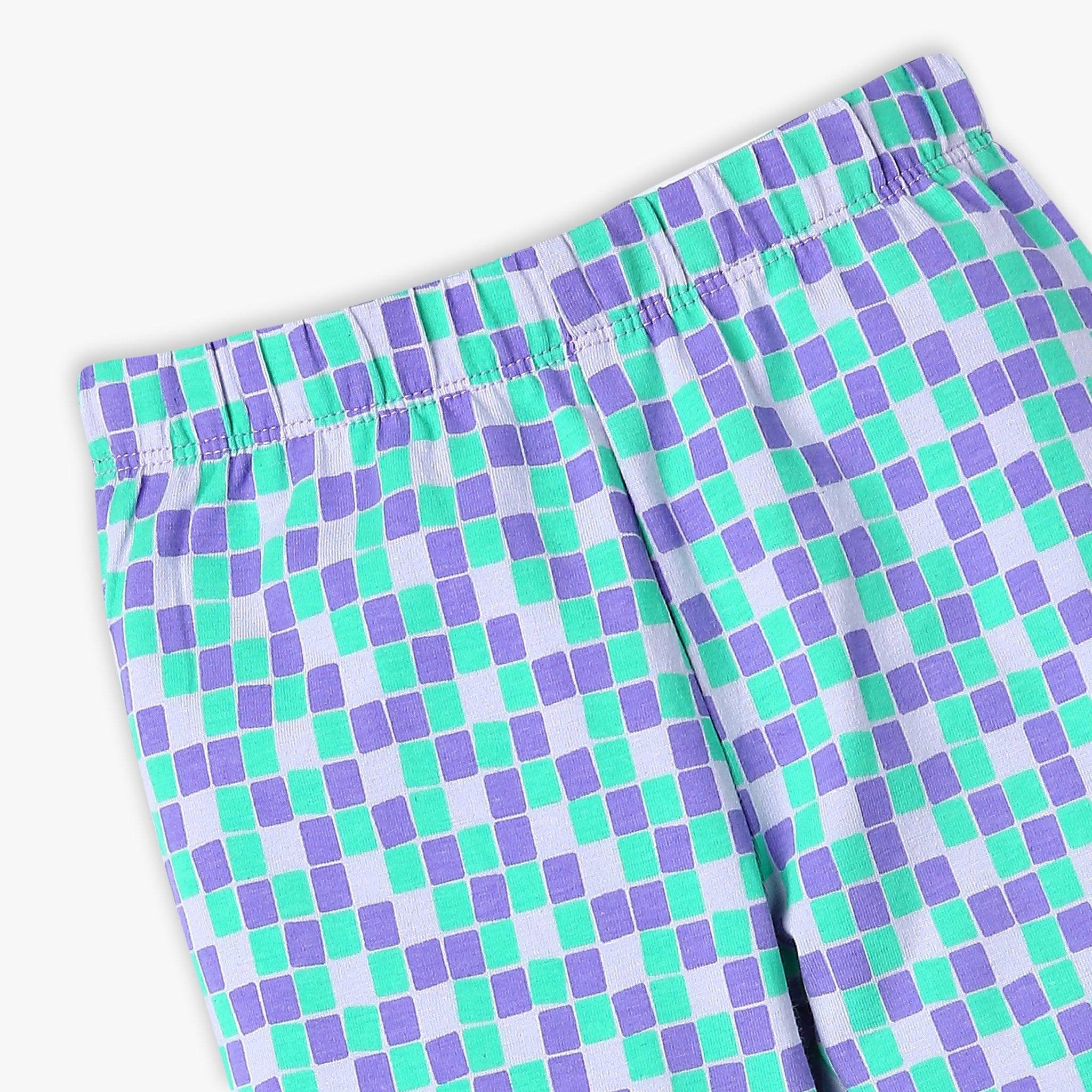 Girls Skinny Fit Checkered Mid Rise Leggings - Stretchy Comfortable Yoga Pants for School, Dance & Everyday Wear
