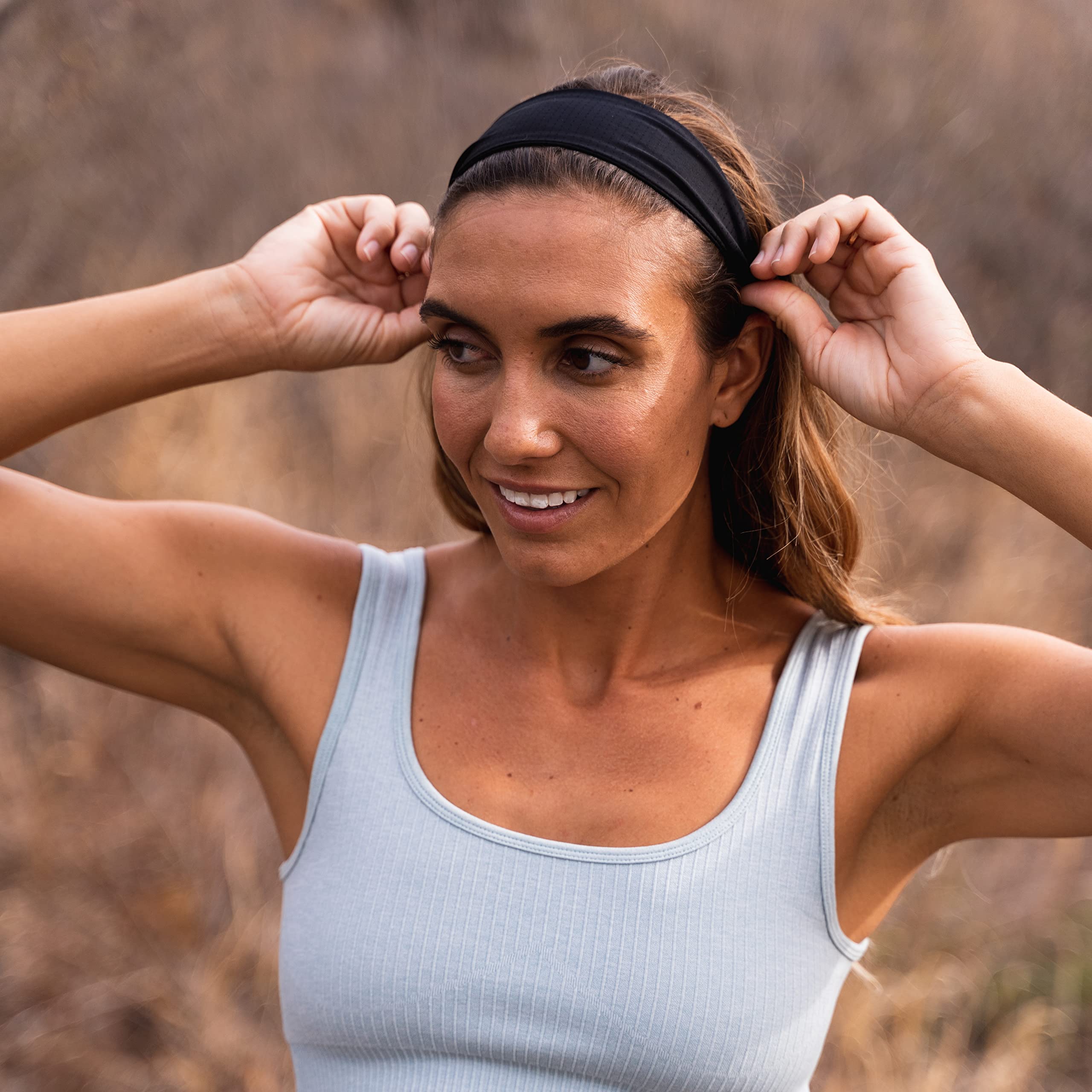 FROG SAC Adjustable Non-Slip Sport Headbands for Women & Girls - Breathable Stretchy Elastic Workout Headbands for Yoga, Running, Soccer & Exercise - Perfect for Gym, Sports & Active Lifestyles