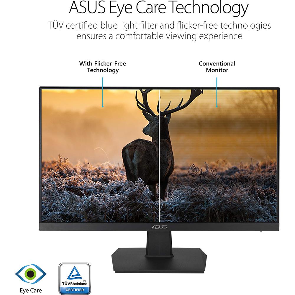 ASUS 24 Inch Full HD 1080p Computer Monitor with Eye Care Technology - 90LM0560-B011B0 for Home Office, Gaming, and Professional Work