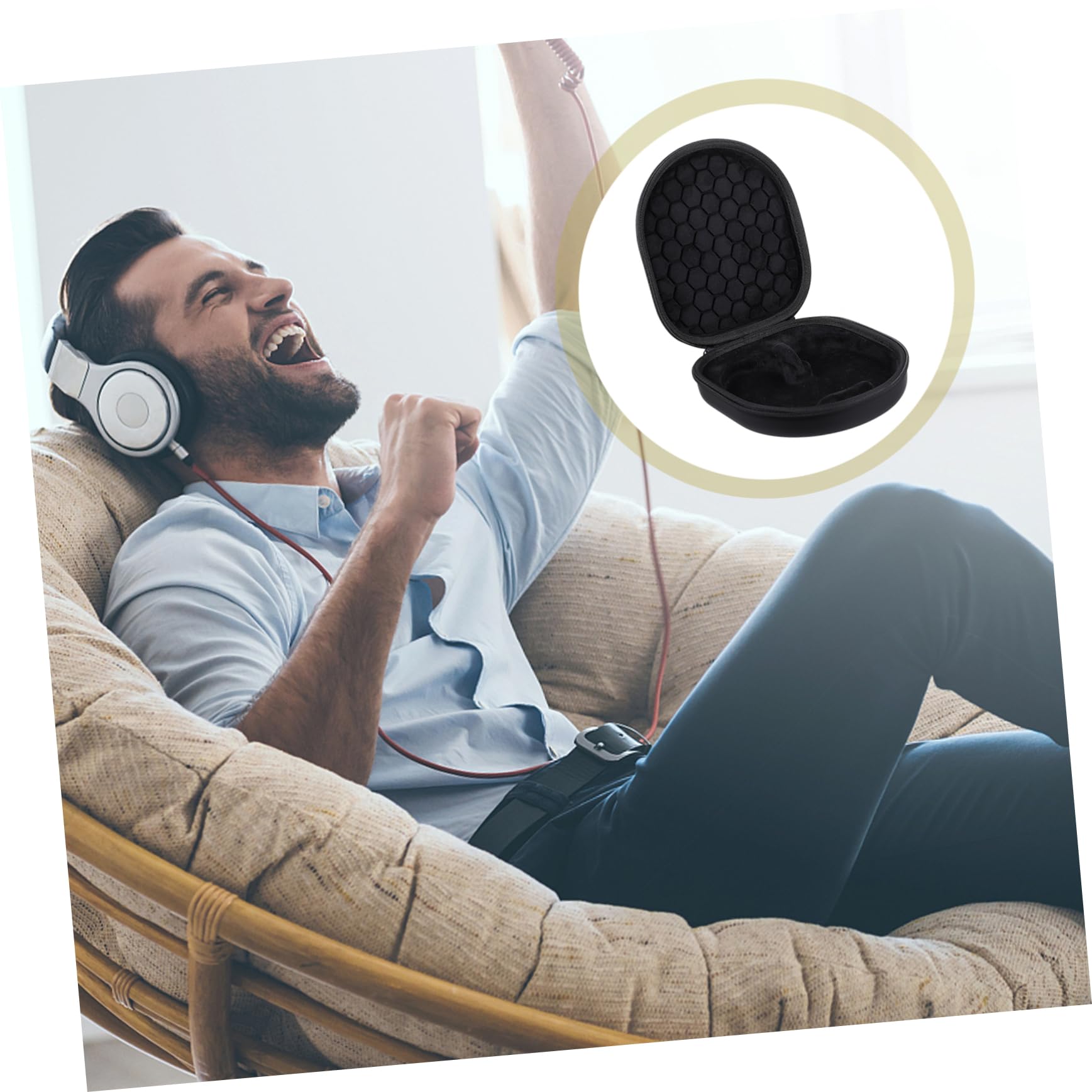 Artibetter 3-Piece Headphone Carrying Case - Durable Tarpaulin Protective Storage Pouch for Travel, Commuting & Gym Use - Fits Earphones & Headphones