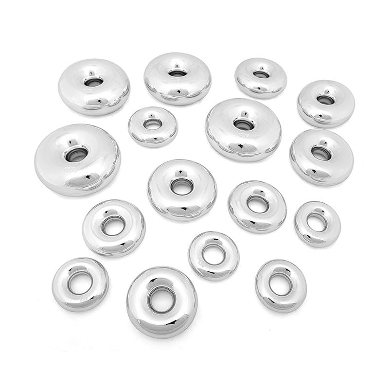 Marvelous Metallic Mirrored Stacking Donut Toys - Set of 16 Colorful Plastic Rings for Toddlers, Kids Birthday Party Favors & Sensory Play Activities