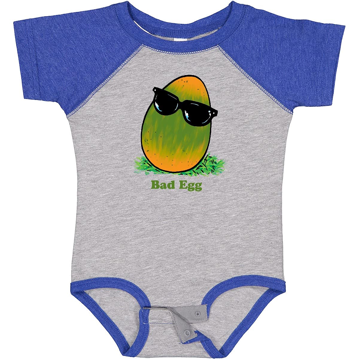 Inktastic Easter Green and Yellow Bad Egg with Sunglasses Baby Bodysuit - Cute Easter Outfit for Infants, Funny Holiday Onesie for Boys & Girls - Perfect for Easter Photos, Parties & Family Gatherings