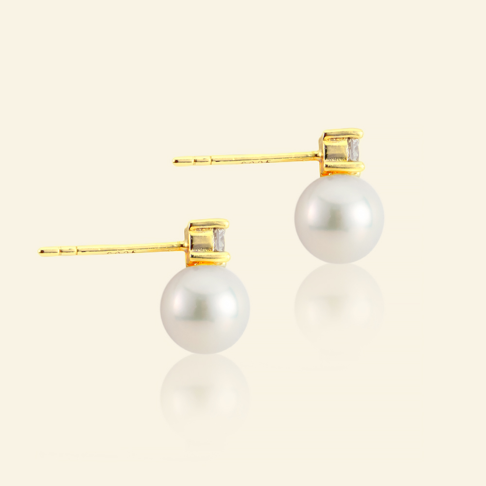 AAA+ Freshwater Pearl Stud Earrings for Women - Hypoallergenic 925 Sterling Silver Earrings | Perfect for Weddings, Office Wear & Everyday Elegance
