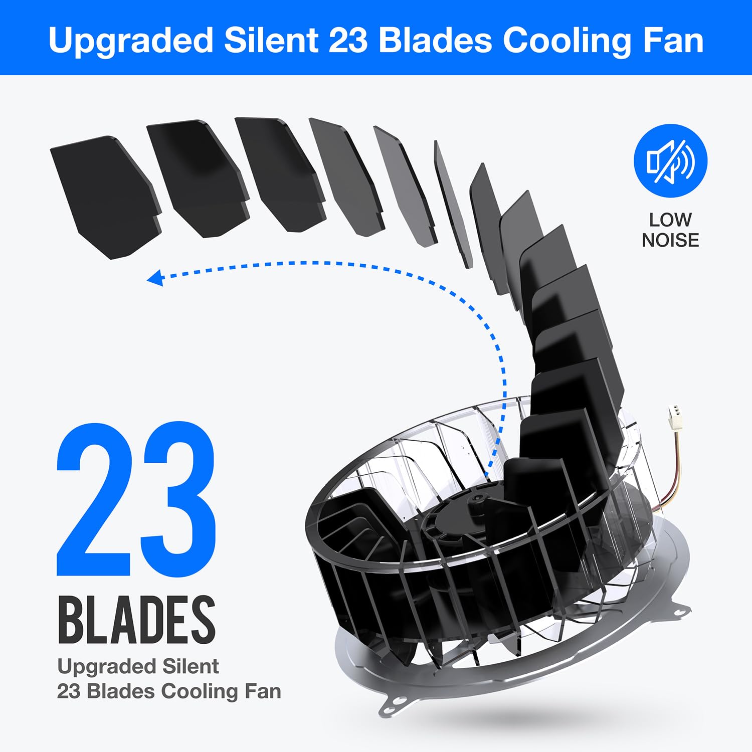 GRAUGEAR PS5 Cooling Fan Replacement - High-Performance Internal Cooling System for PS5, Compatible with Original 23 & 17 Blade Fans | Dust Cleaning Kit Included | Perfect for Gaming, Streaming & Long Play Sessions
