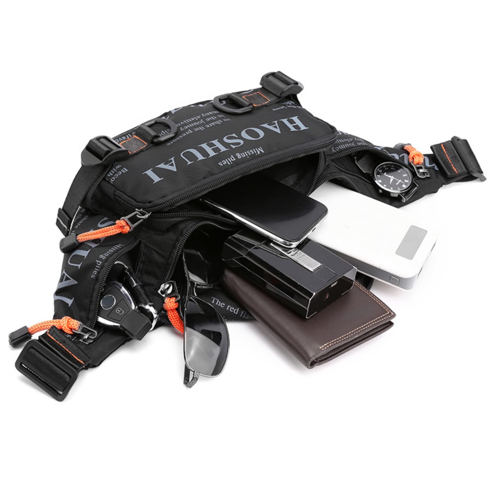 Waterproof Unisex Fanny Pack Waist Bag with Adjustable Strap & Headphone Jack - Running, Gym & Outdoor Activities (Black) - Perfect for Hiking, Travel & Workouts