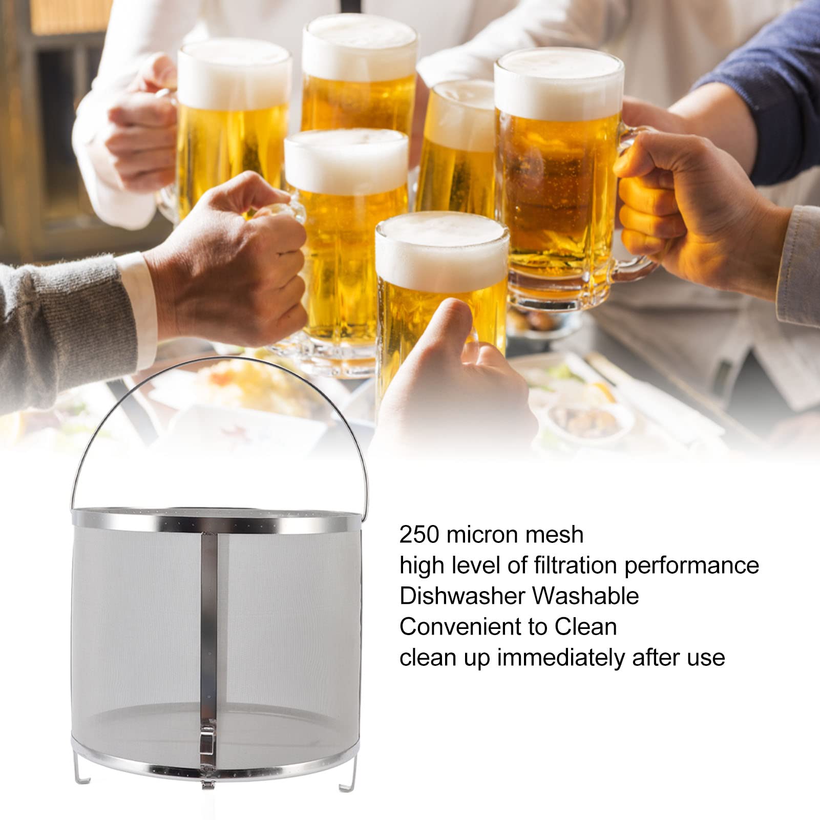 Stainless Steel Hop Spider Filter with Stand - Home Brewing Beer Hop Strainer for Kettle | Perfect for Craft Beer, IPA, and Homebrew Beer Making