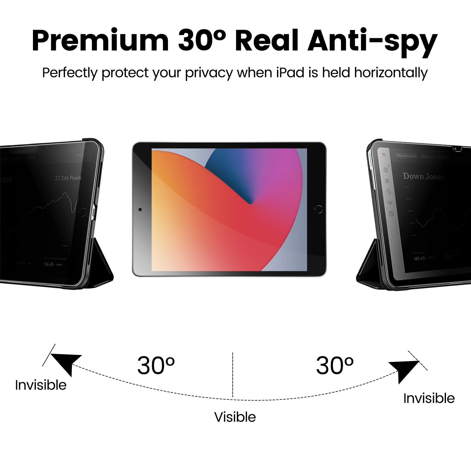 10.5 Inch iPad Air 3 (2019) & iPad Pro (2017) Privacy Screen Protector - Tempered Glass, Apple Pencil Compatible, Anti-Spy, HD Clear (1 Pack) - Perfect for Office, Travel & Secure Browsing