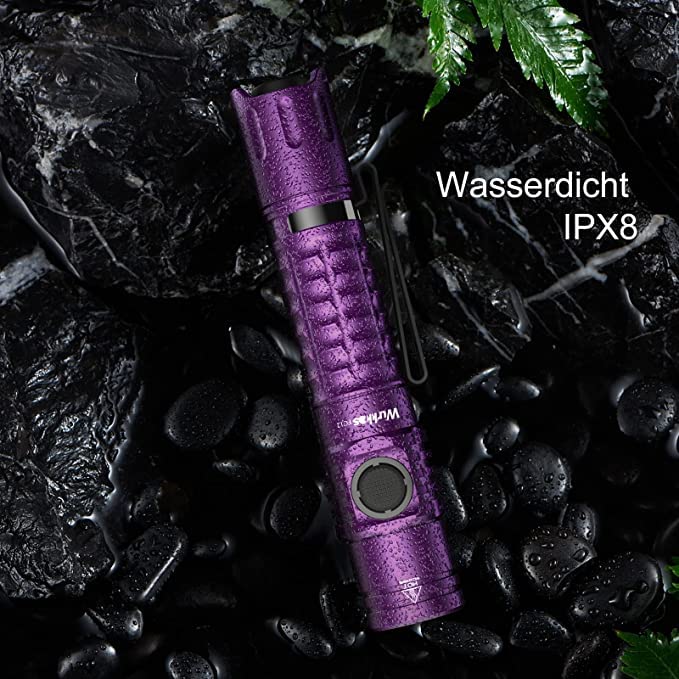 Wurkkos 2000 Lumen Tactical Flashlight - Super Bright Rechargeable LED Flashlight with 345m Beam Distance, Dual Switch & IPX8 Waterproof - Perfect for Camping, Hiking, Emergency Survival & Outdoor Adventures