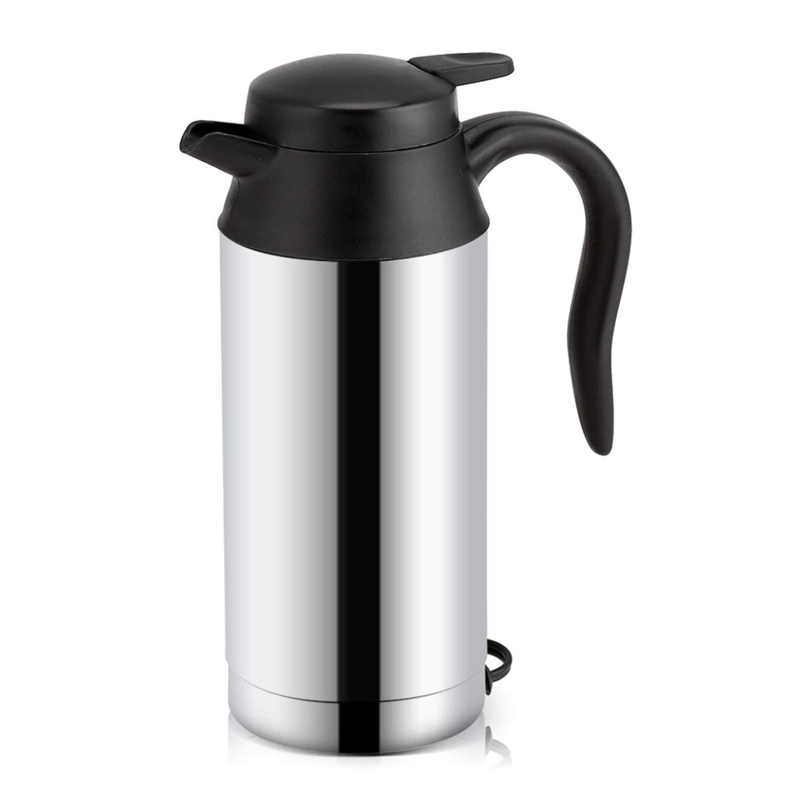 Portable 750ml 12V Stainless Steel Car Electric Kettle - Auto Travel Kettle for Hot Water, Coffee & Tea - Perfect for Road Trips, Camping & Office Use