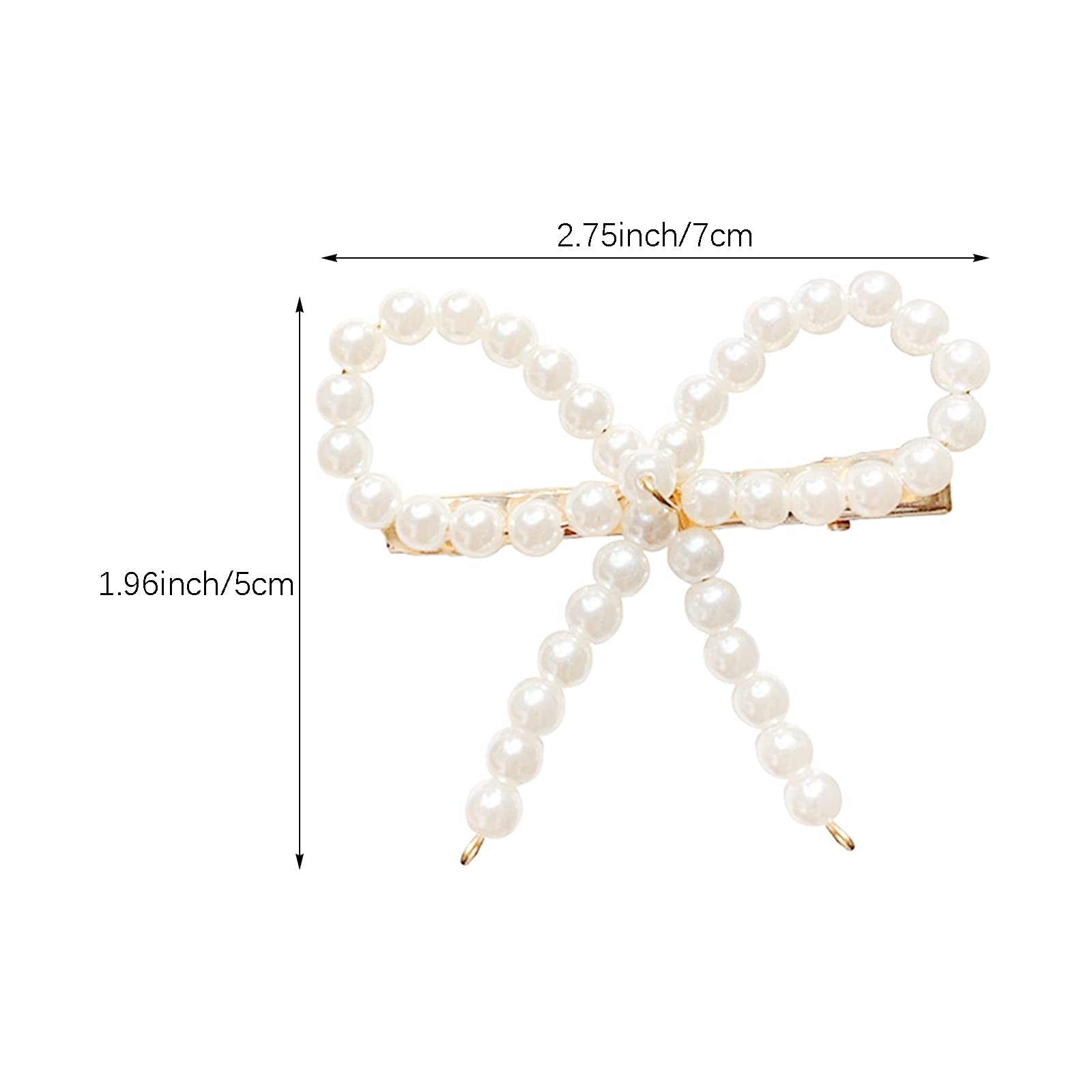4 Pcs Pearl Bow Hair Clips - Elegant Pearls Hair Barrettes with Snap Closure for Women, Girls, Bridesmaids & Kids - Perfect for Weddings, Parties & Everyday Hair Accessories