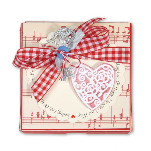 Sizzix 657407 Embosslits Die - Heart English Rose by Scrappy Cat | DIY Scrapbooking, Card Making & Paper Crafting Supplies for Valentine's Day & Wedding Projects
