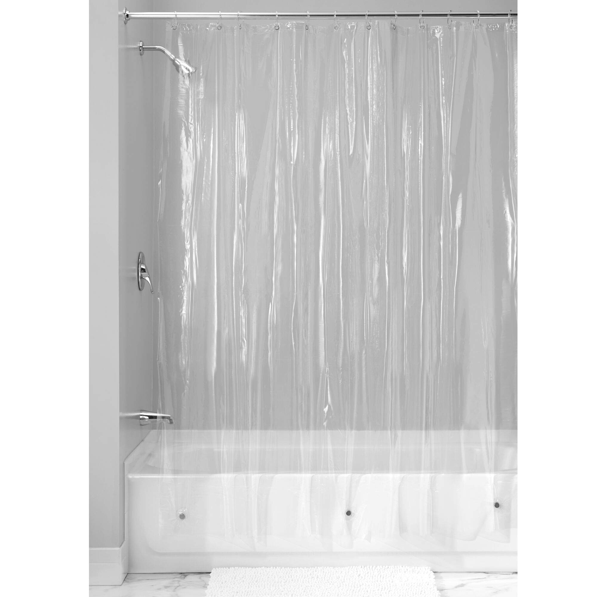 Waterproof Clear Vinyl Shower Curtain Liner 54x78 Inches - Heavy Duty Plastic Bathroom Shower Curtain for Bath Tub, Fits Standard Showers, Use Alone or With Fabric Curtains