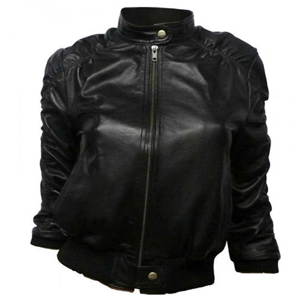 Vampire Diaries Elena Gilbert Black Faux Leather Jacket - Nina Dobrev TVD Cosplay Costume for Halloween Parties & Comic Con Events