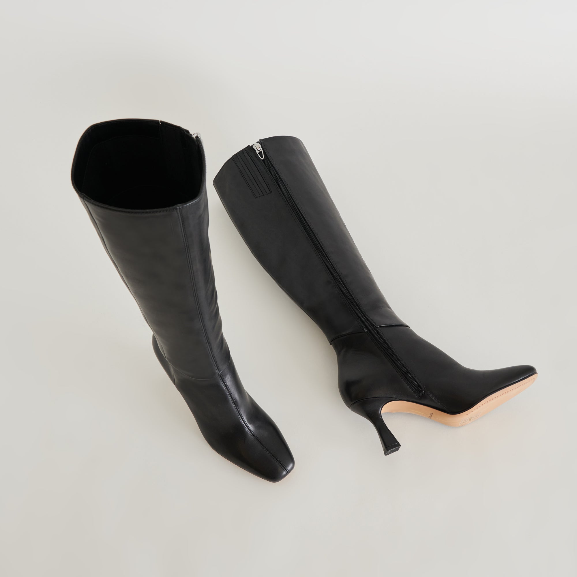 GYRA Wide Calf Boots for Women - Genuine Black Leather Knee High Boots with Comfortable Fit - Perfect for Work, Office, and Winter Fashion