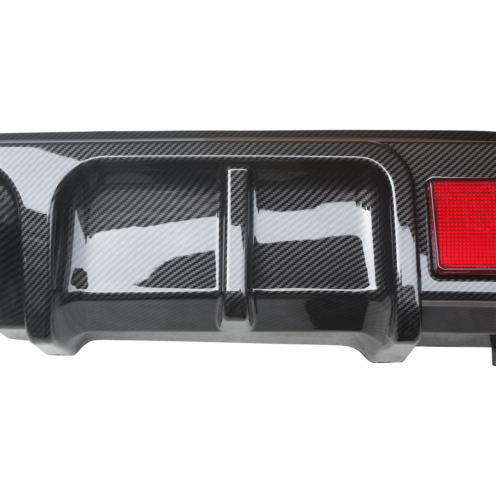 ABS Carbon Fiber Rear Diffuser with Brake Light for 2017-2022 Infiniti Q60 - Upgrade Your Rear Bumper Lip for Sporty Style & Enhanced Aerodynamics | Perfect for Car Enthusiasts & Street Racing