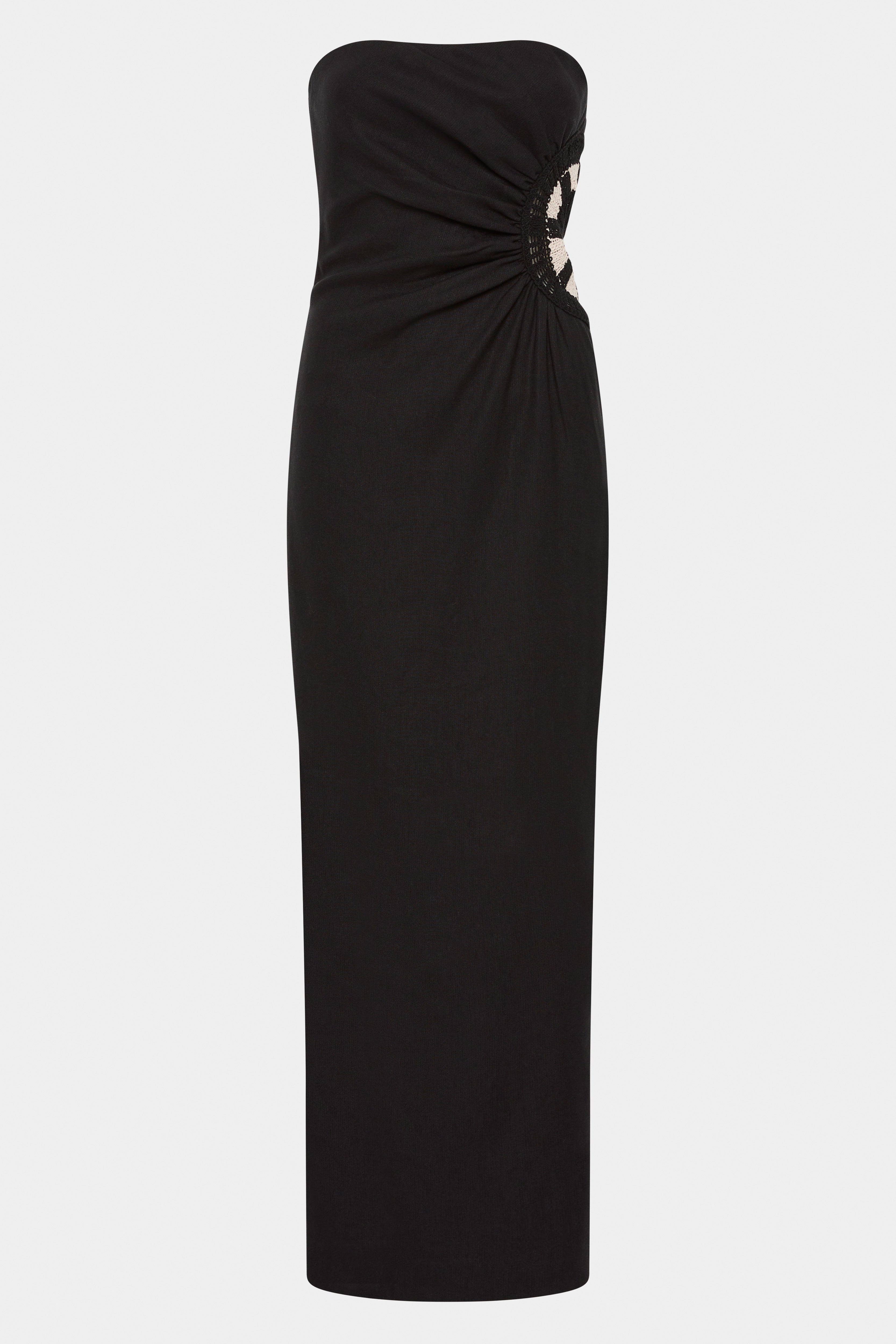 Elegant Strapless Midi Dress for Women - Flowy Summer Cocktail Party & Wedding Guest Dress - Perfect for Beach Vacations & Date Nights