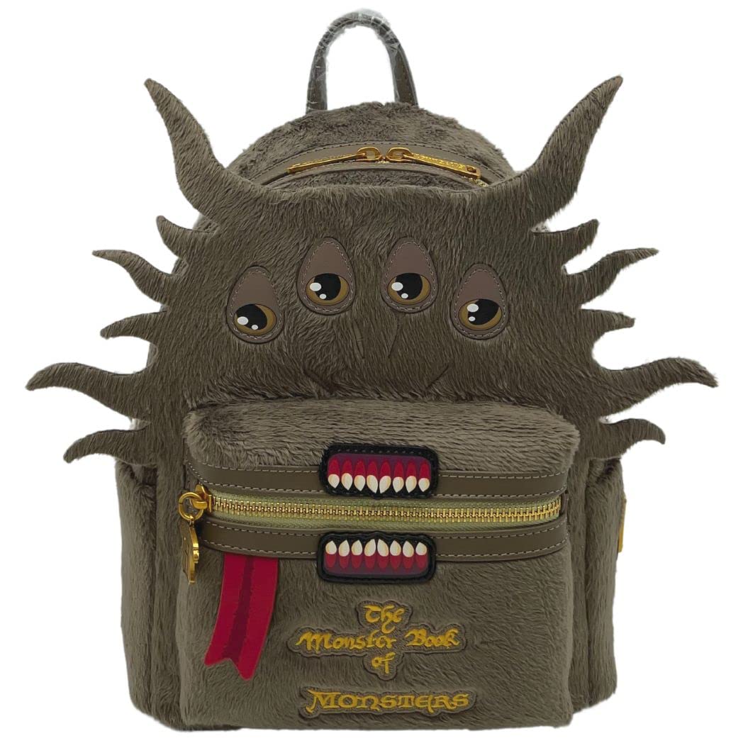 Loungefly Harry Potter Monster Book of Monsters Backpack - Official Licensed Double Strap Shoulder Bag for Cosplay, Halloween Costume & Wizarding World Fans - Perfect for Comic Con, Theme Parks & Harry Potter Merch Collectors