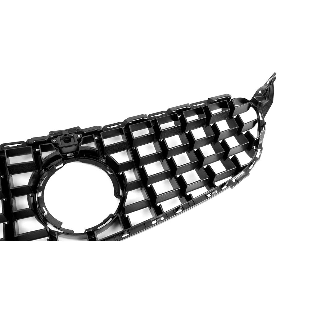 GT R Style Front Grille with Camera for Mercedes Benz C-Class W205 (2015-2018) - C180 C200 C250 C300 C400 Models - High Gloss Black Finish - Perfect for Car Enthusiasts & Performance Upgrades