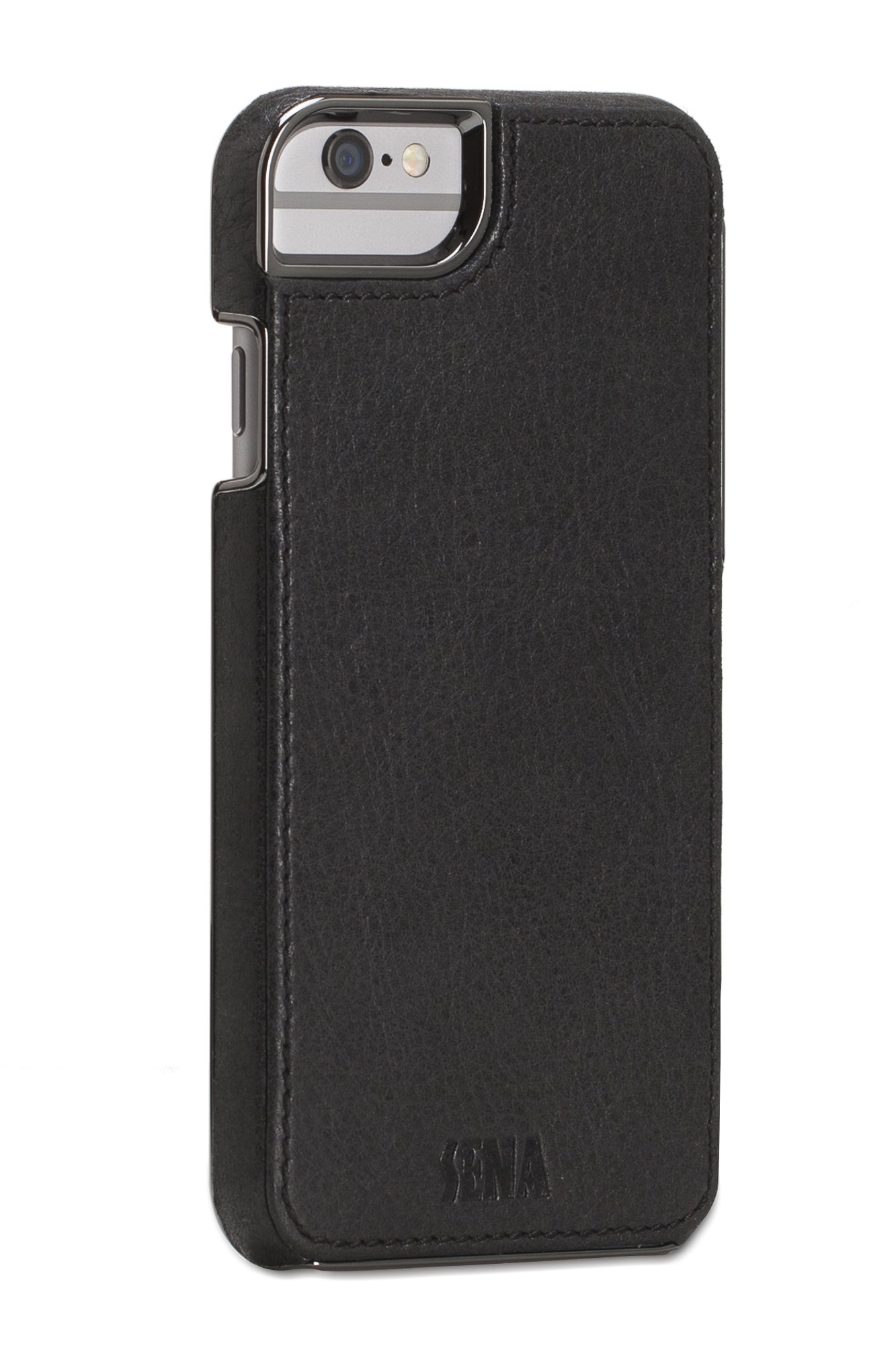 Premium Lugano Heritage Genuine Leather Snap-On Case for iPhone SE 3 (2022) / iPhone SE (2020) / iPhone 8 / iPhone 7 - Black | Slim Protective Cover with Soft Inner Lining | Perfect for Daily Use, Business & Travel